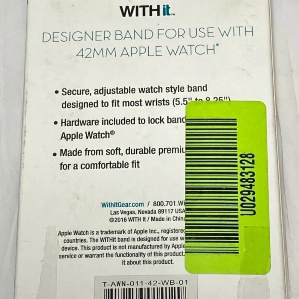 2016 With It • Pink Designer Watch Band Track • It For Use With 42MM Apple Watch